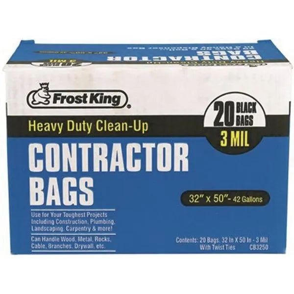 Frost King 42 Gal. 32 X 50 Inch Contractor Black Recycling Bags, Package Of 20