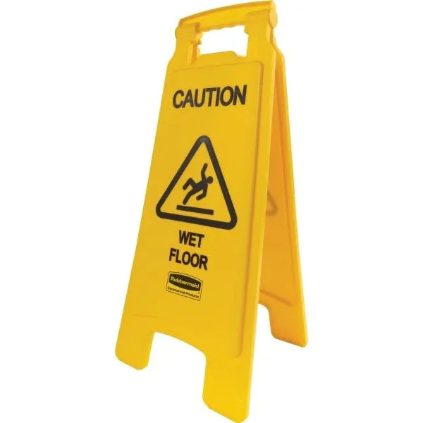 Rubbermaid Commercial 2-Sided Caution Wet Floor 25 In. Sign (Yellow) (6-Pack)