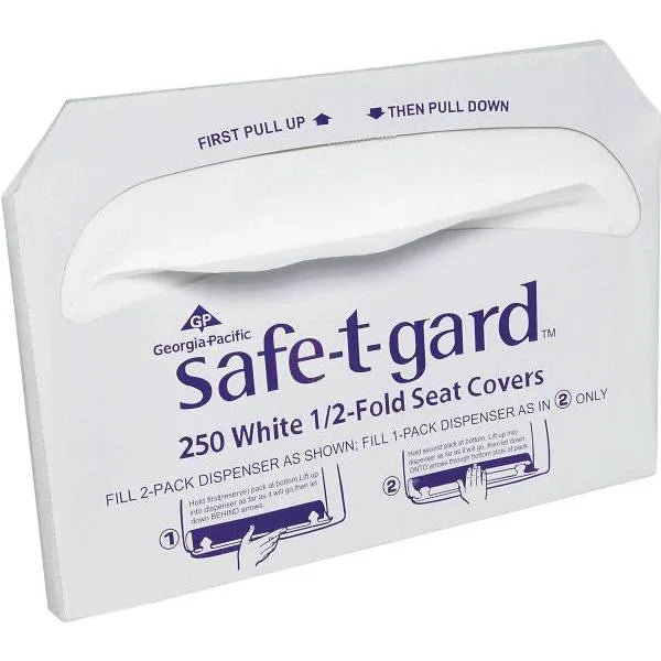 Safe-T-Gard 14.5 In. X 17 In. Half-Fold Toilet Seat Cover (White) (20-Case)