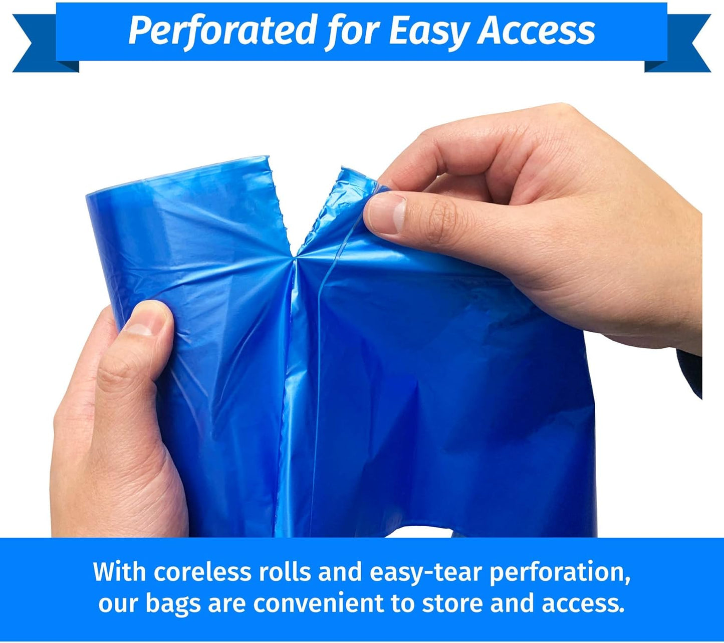 40-45 Gallon Recycling Bags | 200 Count | Blue Trash Bags | Made in the USA