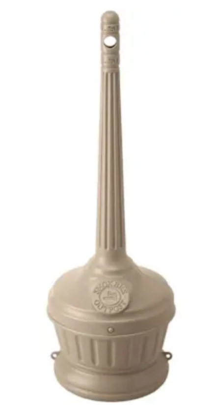 COMMERCIAL ZONE Smoker's Outpost 1.25 Gal. Beige Seated Cigarette Receptacle Outdoor Ashtray