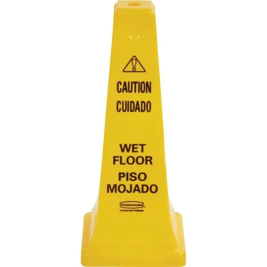 Rubbermaid Commercial Yellow Plastic 25 In. Wet Floor Caution Sign (6-Pack)