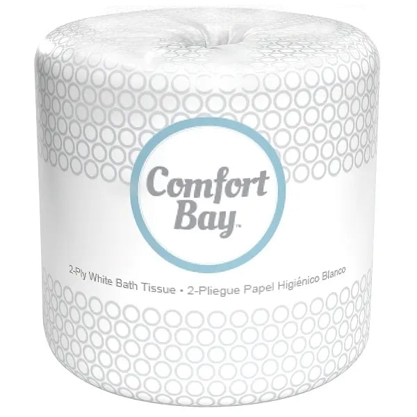Comfort Bay® Bright White 2-Ply Bath Tissue, Case Of 96