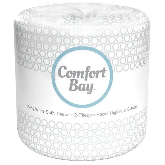 Comfort Bay® Bright White 2-Ply Bath Tissue, Case Of 96