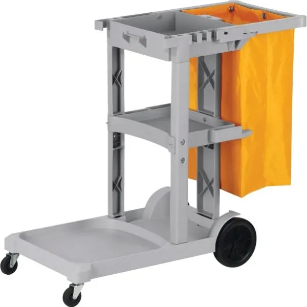 Commercial Housekeeping Janitor Cart W/ 25 Gallon Vinyl Bag (Yellow)