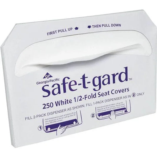 Safe-T-Gard 14.5 In. X 17 In. Half-Fold Toilet Seat Cover (White) (20-Case)
