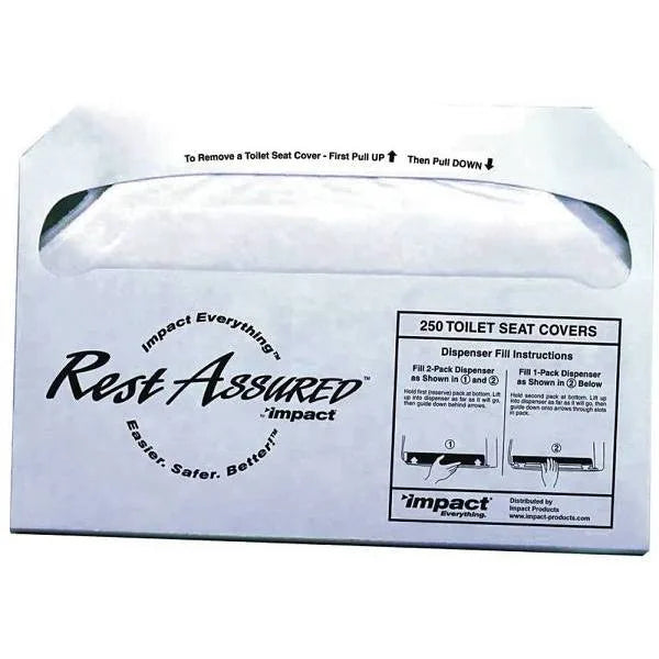 Impact Products Rest Assured Half-Fold Toilet Seat Covers (White) (5000-Case)