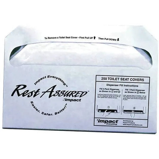 Impact Products Rest Assured Half-Fold Toilet Seat Covers (White) (5000-Case)