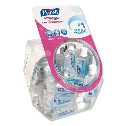 Advanced Hand Sanitizer Refreshing Gel, 1 Oz Flip-Cap Bottle With Display Bowl, Clean Scent, 36/Bowl