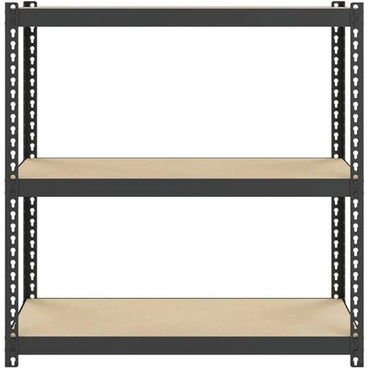 Space Solutions Black 3-Tier Steel Garage Storage Shelving Unit