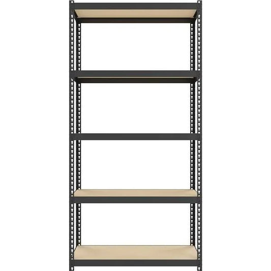 Space Solutions 5-Tier Steel Garage Storage Shelving Unit (Black) (30 In. W X 60 In. H X 12 In. D)