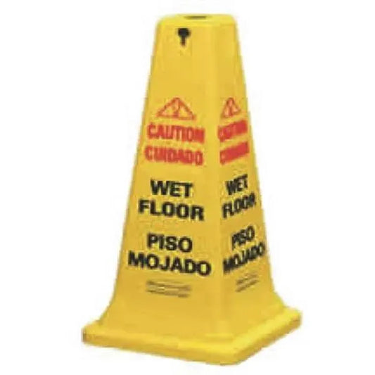 Rubbermaid Commercial 36 In. Multi-Lingual Caution 'Wet Floor' Safety Cone (Yellow)