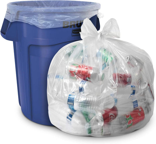 33 Gallon Clear Trash Bags - 33" x 39" - 1.5 MIL (eq) - CSR Series - Heavy Duty Industrial Liners Clear Garbage Bags for Recycling, Contractors, Storage, Outdoor, 1 Count (Pack of 100)