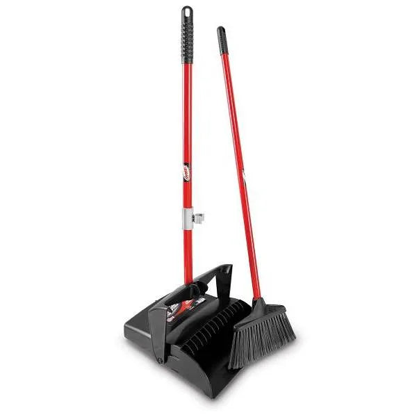 Libman 12" W Lobby Dust Pan And Open Lid Broom Set Case Of 2