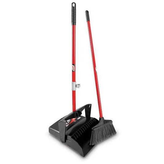 Libman 12" W Lobby Dust Pan And Open Lid Broom Set Case Of 2