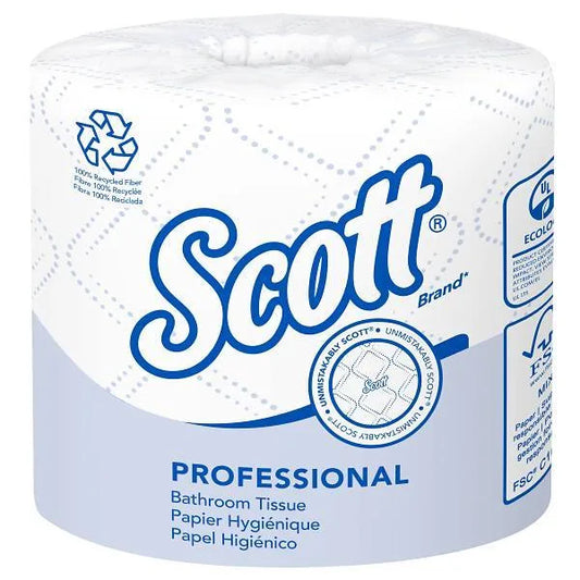 Scott® Professional 2-Ply Recycled Standard Roll Toilet Paper (80 Rolls-Case)