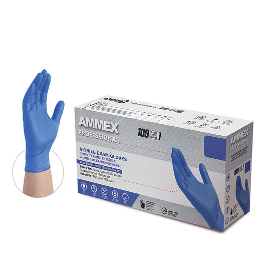 NITRILE DISPOSABLE GLOVES (blue) CASE OF 1000