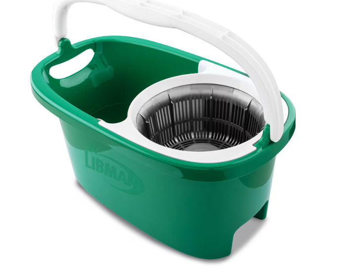 Libman Tornado Microfiber Spin Mop & Bucket, Green/White