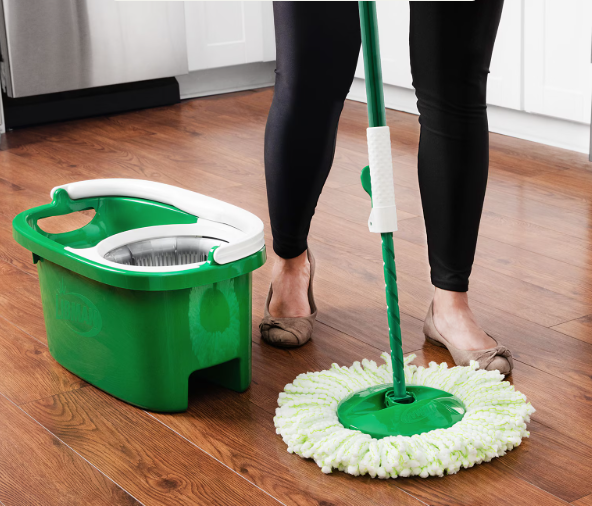 Libman Tornado Microfiber Spin Mop & Bucket, Green/White