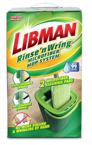 Libman Rinse 'n Wring Microfiber Butterfly Mop & Bucket Kit, Green, /Set