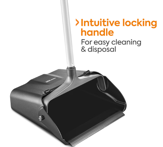 Coastwide Professional™ Heavy Duty 29.4" Plastic Upright Dustpans, Black
