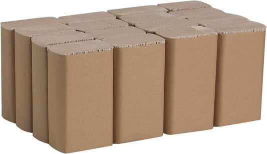 Basic Recycled Multifold Paper Towels, Brown, 250 Towels/Pack, 16 Packs/Case